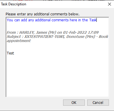 Additional Task Comments