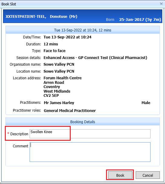 Book GP Connect Appt