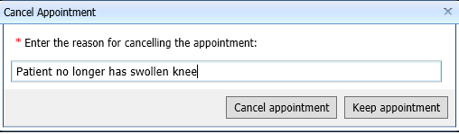 Cancel Appt Reason