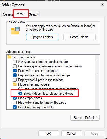 Folder Options